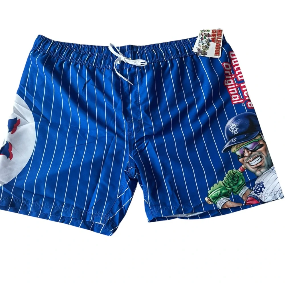 Big League Chew Striped Men's Swim Shorts- Large